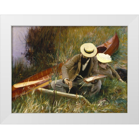 An Out-of-Doors Study White Modern Wood Framed Art Print by Sargent, John Singer