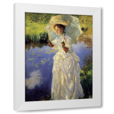 Morning Walk White Modern Wood Framed Art Print by Sargent, John Singer