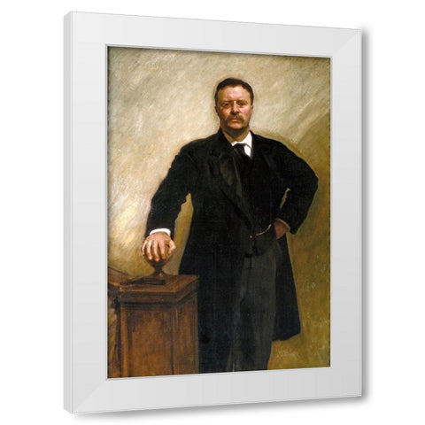 Theodore Roosevelt White Modern Wood Framed Art Print by Sargent, John Singer