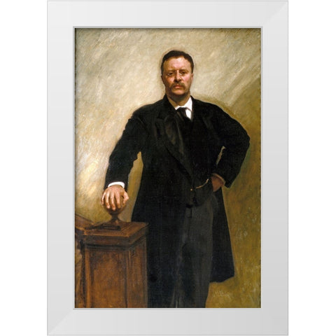 Theodore Roosevelt White Modern Wood Framed Art Print by Sargent, John Singer