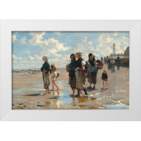 En route pour la pÃªche (Setting Out to Fish) White Modern Wood Framed Art Print by Sargent, John Singer