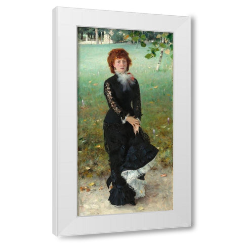 Marie Buloz Pailleron (Madame Edouard Pailleron) White Modern Wood Framed Art Print by Sargent, John Singer