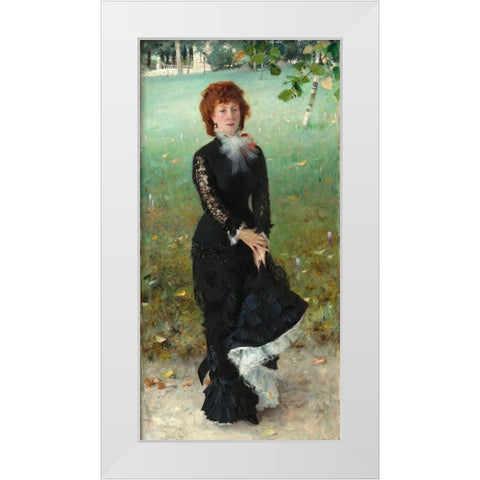 Marie Buloz Pailleron (Madame Edouard Pailleron) White Modern Wood Framed Art Print by Sargent, John Singer