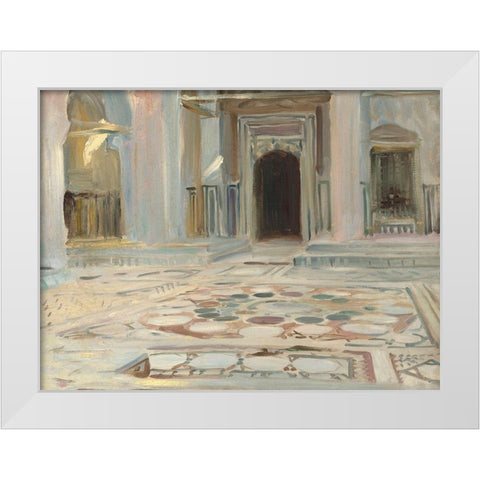 Pavement, Cairo White Modern Wood Framed Art Print by Sargent, John Singer