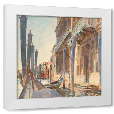 Gondola Moorings on the Grand Canal White Modern Wood Framed Art Print by Sargent, John Singer
