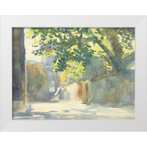 Sunlit Wall Under a Tree White Modern Wood Framed Art Print by Sargent, John Singer