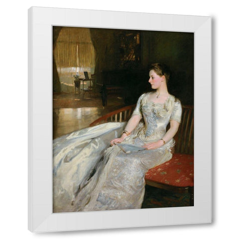 Mrs. Cecil Wade, 1886 White Modern Wood Framed Art Print by Sargent, John Singer