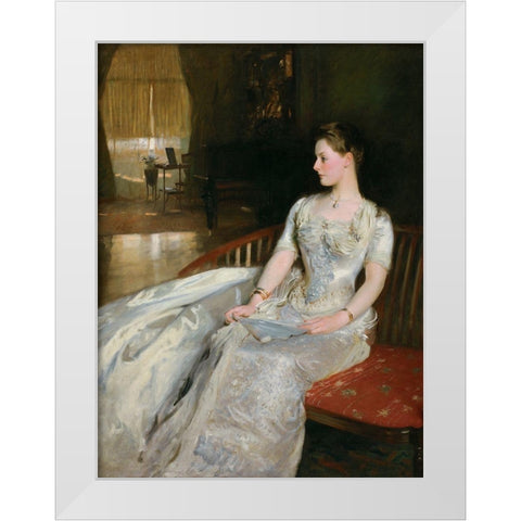 Mrs. Cecil Wade, 1886 White Modern Wood Framed Art Print by Sargent, John Singer