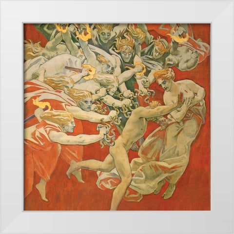 Orestes Pursued by the Furies, 1921 White Modern Wood Framed Art Print by Sargent, John Singer