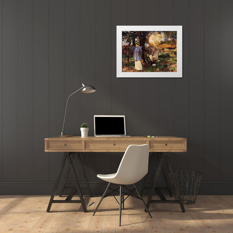 The Sketchers White Modern Wood Framed Art Print by Sargent, John Singer