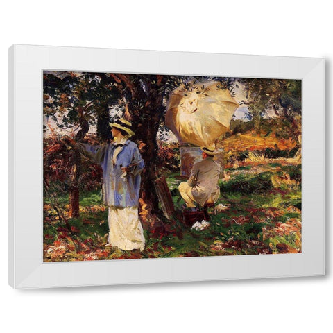 The Sketchers White Modern Wood Framed Art Print by Sargent, John Singer