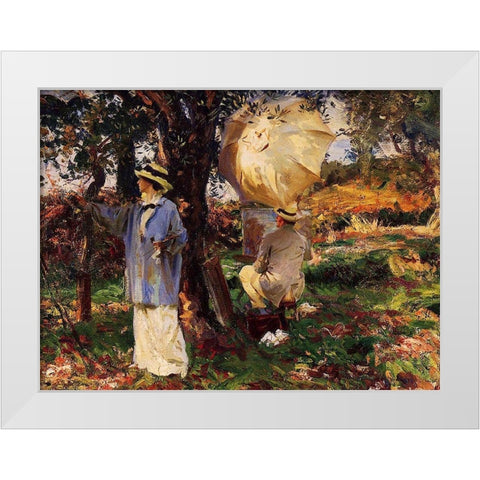 The Sketchers White Modern Wood Framed Art Print by Sargent, John Singer