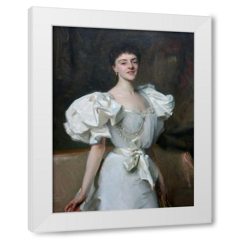 Portrait of Therese, Countess Clary Aldringen White Modern Wood Framed Art Print by Sargent, John Singer