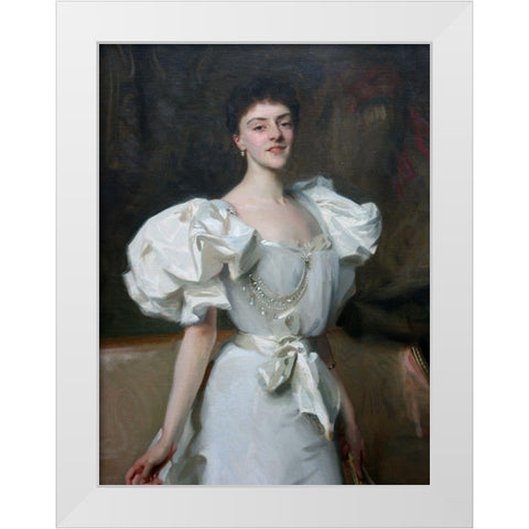 Portrait of Therese, Countess Clary Aldringen White Modern Wood Framed Art Print by Sargent, John Singer