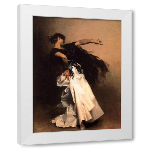 Spanish Dancer White Modern Wood Framed Art Print by Sargent, John Singer