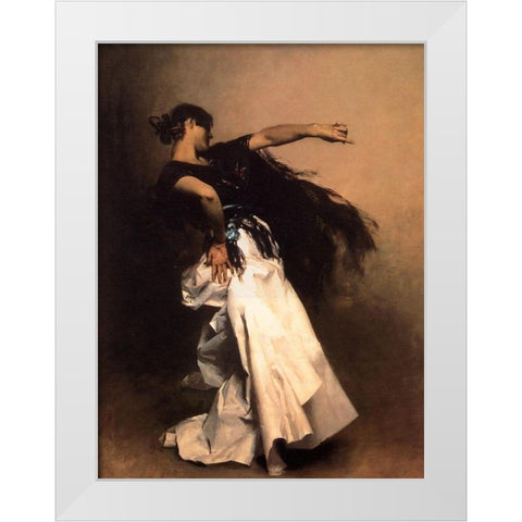 Spanish Dancer White Modern Wood Framed Art Print by Sargent, John Singer