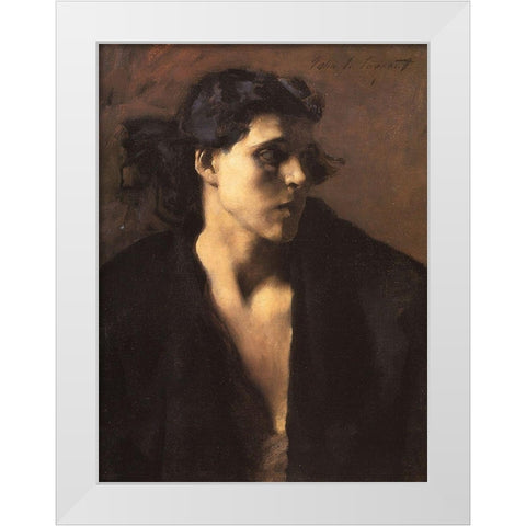 A Spanish Woman White Modern Wood Framed Art Print by Sargent, John Singer