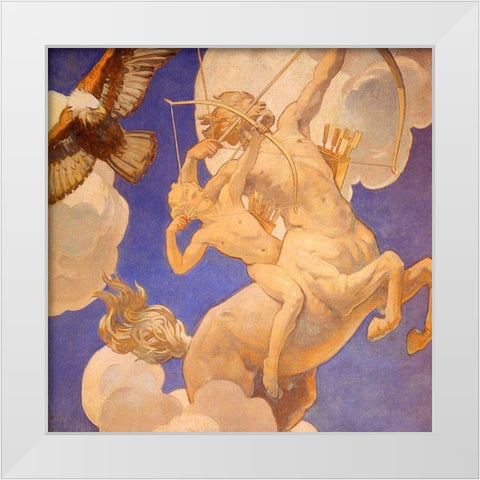 Chiron and Achilles 1921 White Modern Wood Framed Art Print by Sargent, John Singer