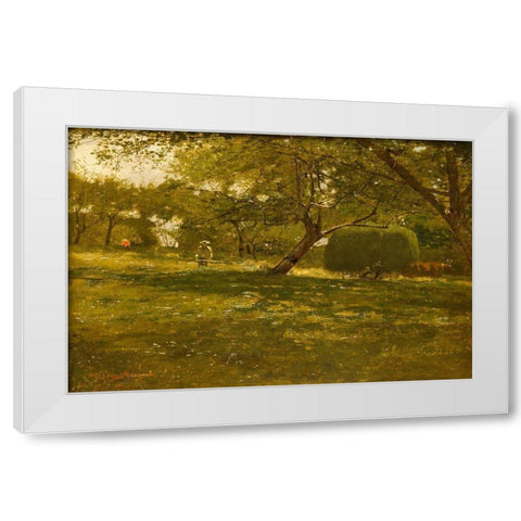 Harvest Scene White Modern Wood Framed Art Print by Homer, Winslow
