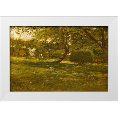 Harvest Scene White Modern Wood Framed Art Print by Homer, Winslow