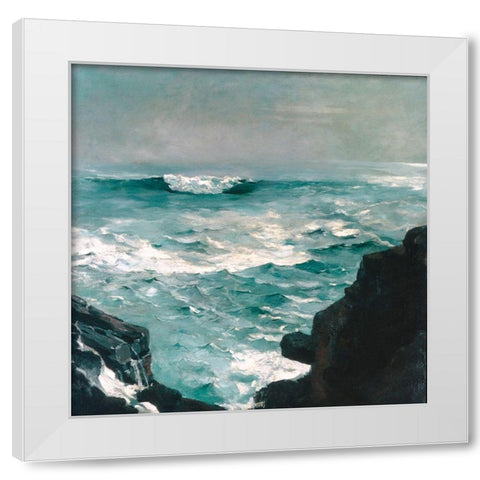 Cannon Rock White Modern Wood Framed Art Print by Homer, Winslow