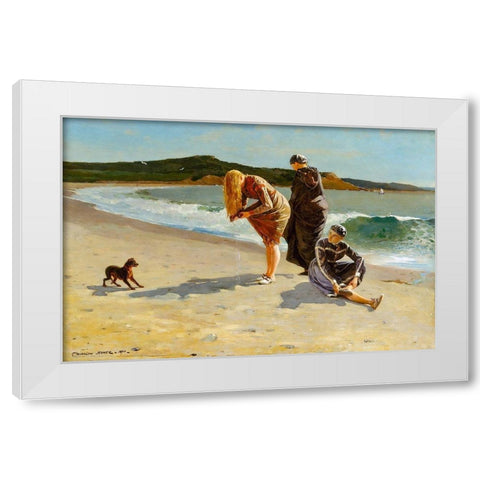 Eagle Head, Manchester, Massachusetts (High Tide) White Modern Wood Framed Art Print by Homer, Winslow