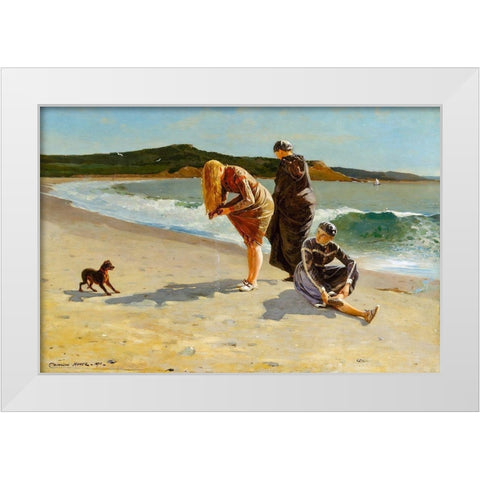 Eagle Head, Manchester, Massachusetts (High Tide) White Modern Wood Framed Art Print by Homer, Winslow