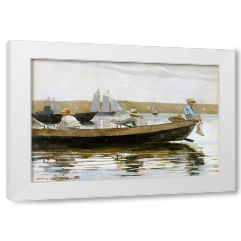 Boys in a Dory White Modern Wood Framed Art Print by Homer, Winslow