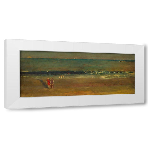 The Beach, Late Afternoon White Modern Wood Framed Art Print by Homer, Winslow