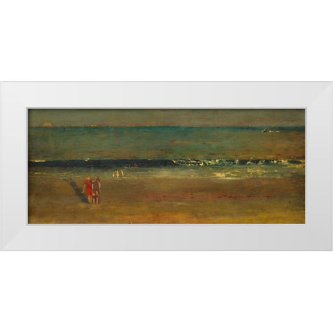 The Beach, Late Afternoon White Modern Wood Framed Art Print by Homer, Winslow