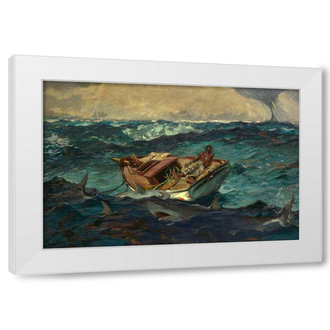 The Gulf Stream White Modern Wood Framed Art Print by Homer, Winslow