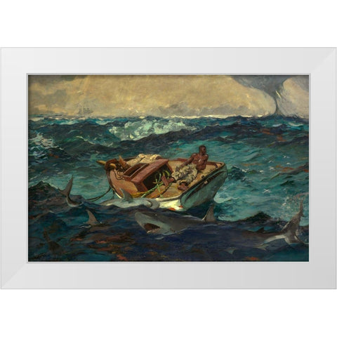 The Gulf Stream White Modern Wood Framed Art Print by Homer, Winslow