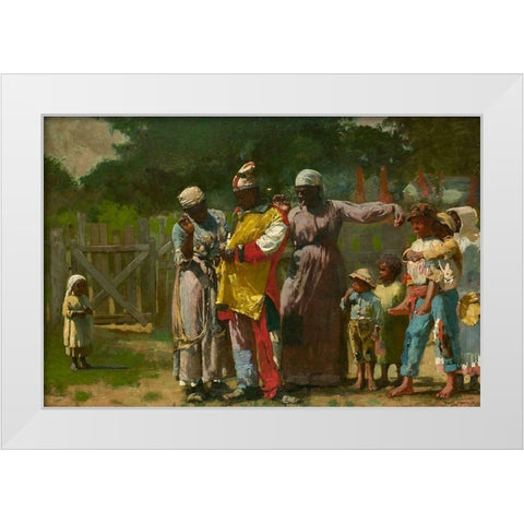 Dressing for the Carnival White Modern Wood Framed Art Print by Homer, Winslow