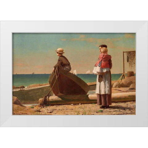 Dads Coming! White Modern Wood Framed Art Print by Homer, Winslow