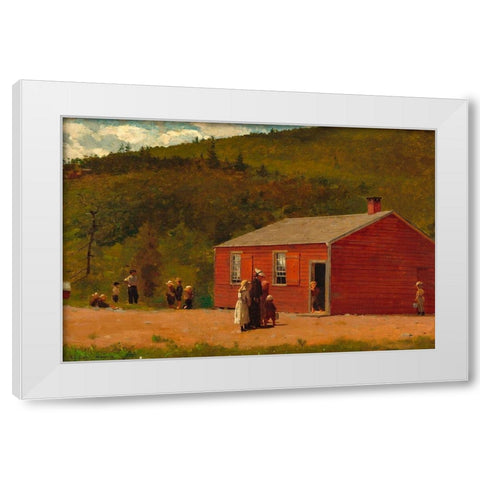 School Time White Modern Wood Framed Art Print by Homer, Winslow