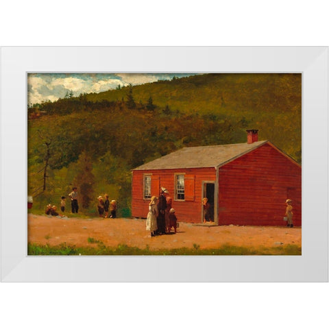 School Time White Modern Wood Framed Art Print by Homer, Winslow