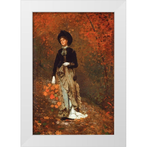 Autumn White Modern Wood Framed Art Print by Homer, Winslow