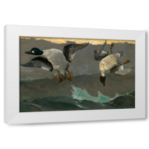 Right and Left White Modern Wood Framed Art Print by Homer, Winslow