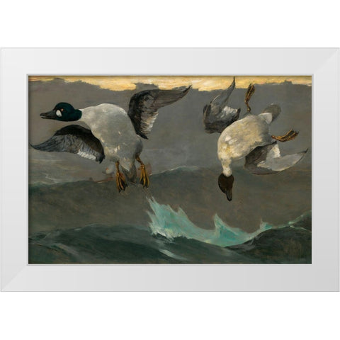 Right and Left White Modern Wood Framed Art Print by Homer, Winslow