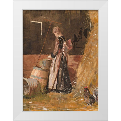 Fresh Eggs White Modern Wood Framed Art Print by Homer, Winslow