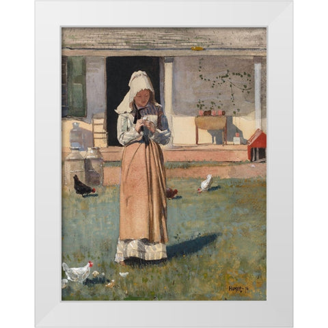 A Sick Chicken White Modern Wood Framed Art Print by Homer, Winslow
