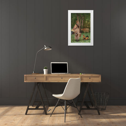 The Milk Maid White Modern Wood Framed Art Print by Homer, Winslow