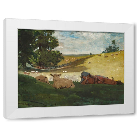 Warm Afternoon White Modern Wood Framed Art Print by Homer, Winslow