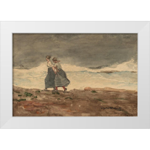 Danger White Modern Wood Framed Art Print by Homer, Winslow