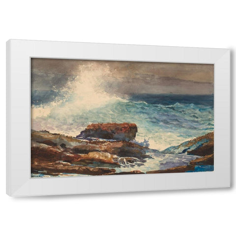 Incoming Tide, Scarboro, Maine White Modern Wood Framed Art Print by Homer, Winslow