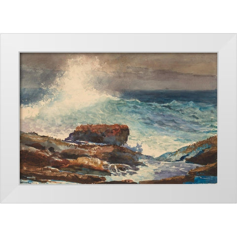 Incoming Tide, Scarboro, Maine White Modern Wood Framed Art Print by Homer, Winslow
