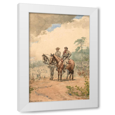 Two Scouts White Modern Wood Framed Art Print by Homer, Winslow