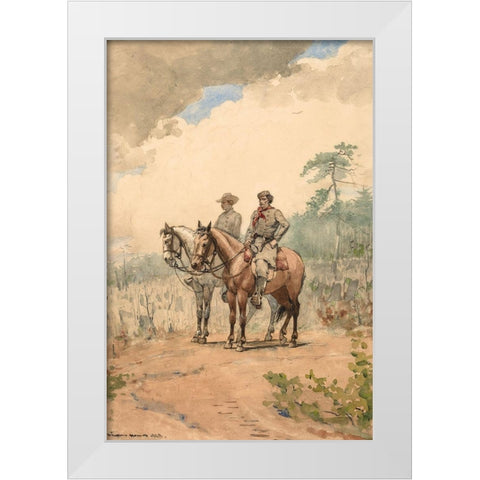 Two Scouts White Modern Wood Framed Art Print by Homer, Winslow