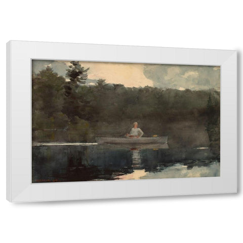 The Lone Fisherman White Modern Wood Framed Art Print by Homer, Winslow