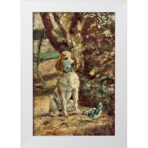 The Artists Dog Fleche White Modern Wood Framed Art Print by Toulouse-Lautrec, Henri de